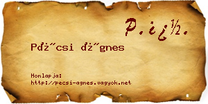 Pécsi Ágnes névjegykártya
