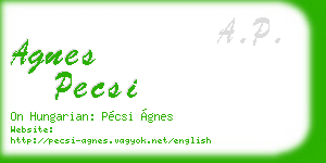 agnes pecsi business card